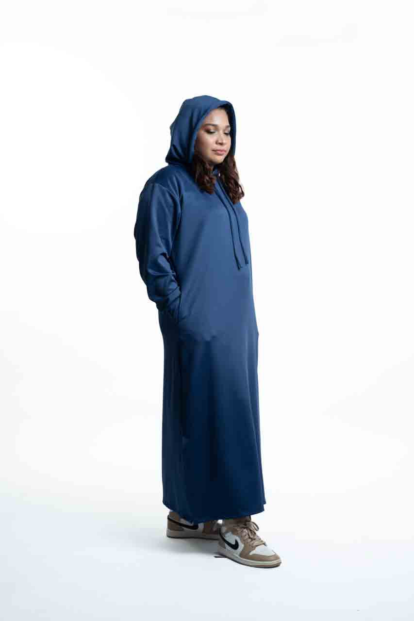 LUXE Navy - Long Hoodie with Inner Ninja Attached