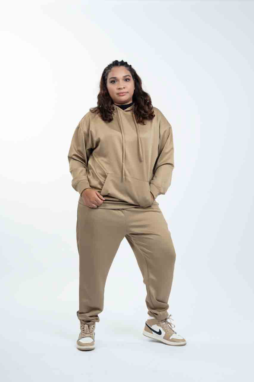 Khaki - Hoodie with Inner Ninja Attached