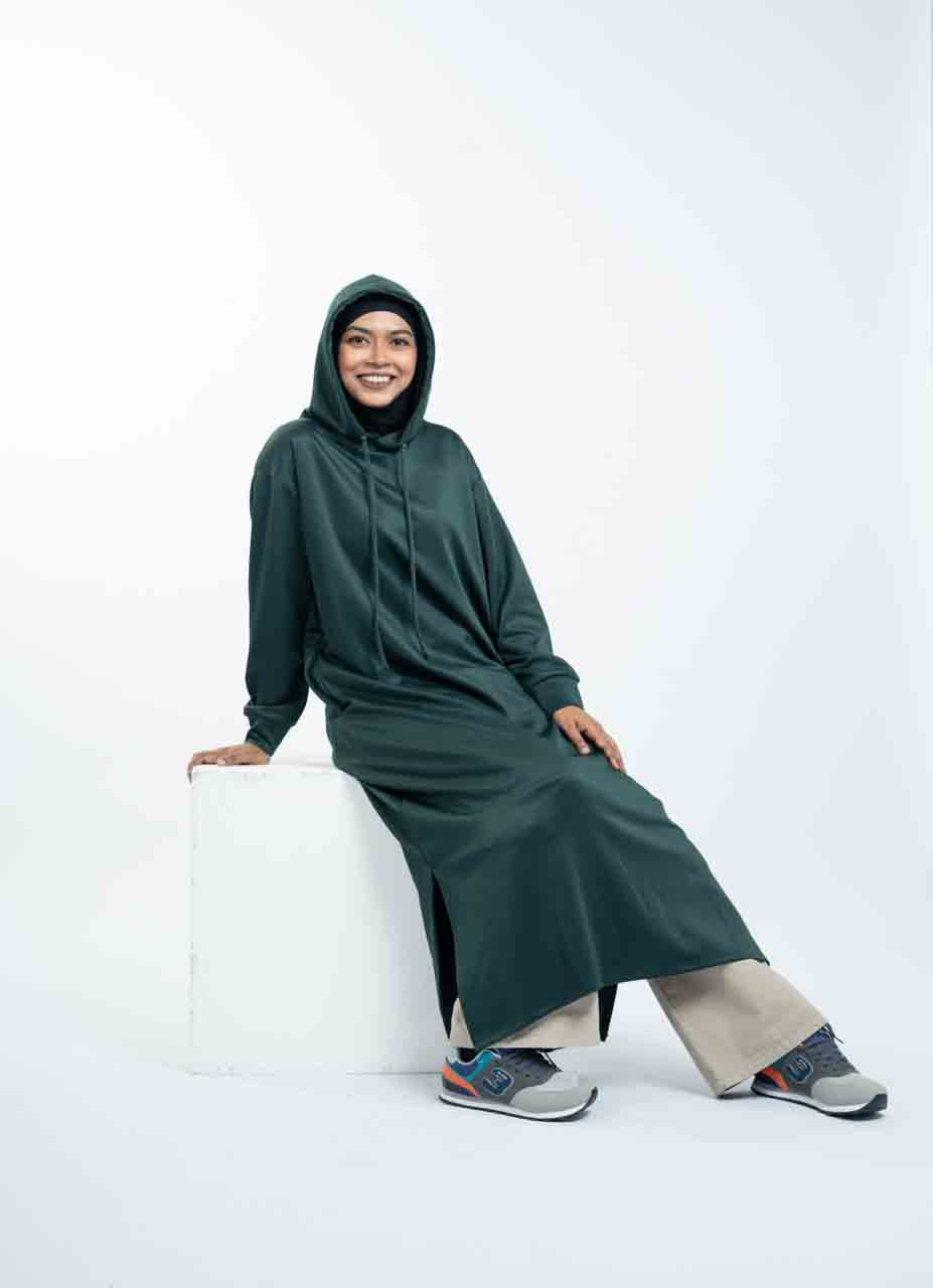 LUXE Emerald - Long Hoodie with Inner Ninja Attached