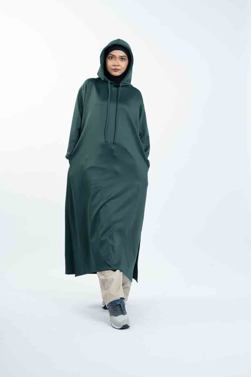 LUXE Emerald - Long Hoodie with Inner Ninja Attached