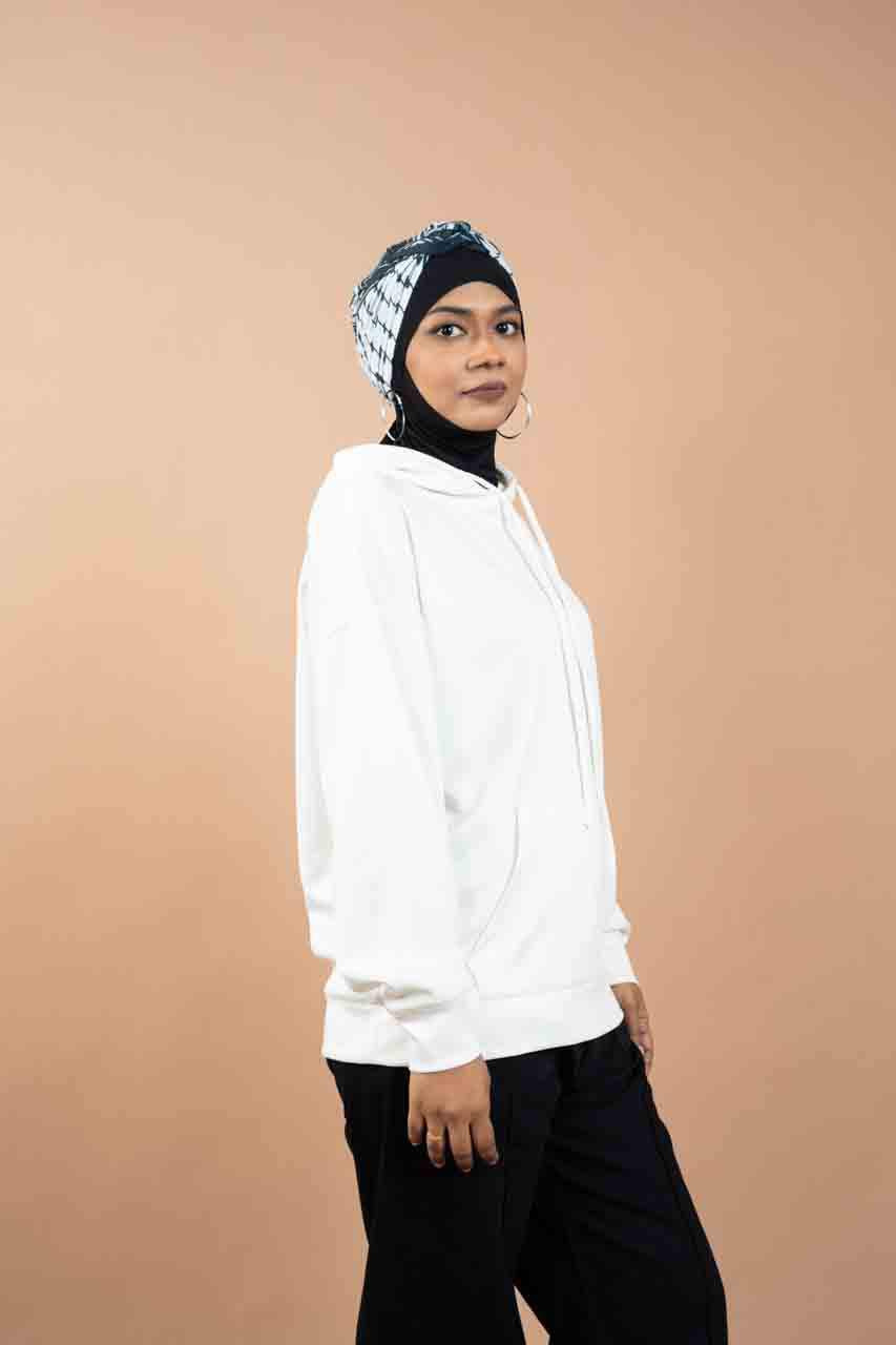 WHITE - Hoodie with Inner Ninja Attached