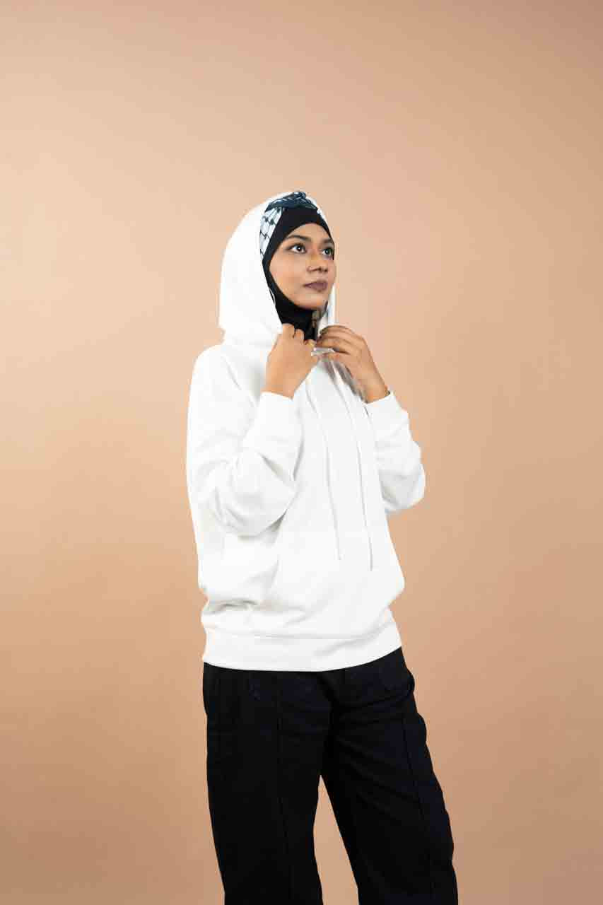 WHITE - Hoodie with Inner Ninja Attached