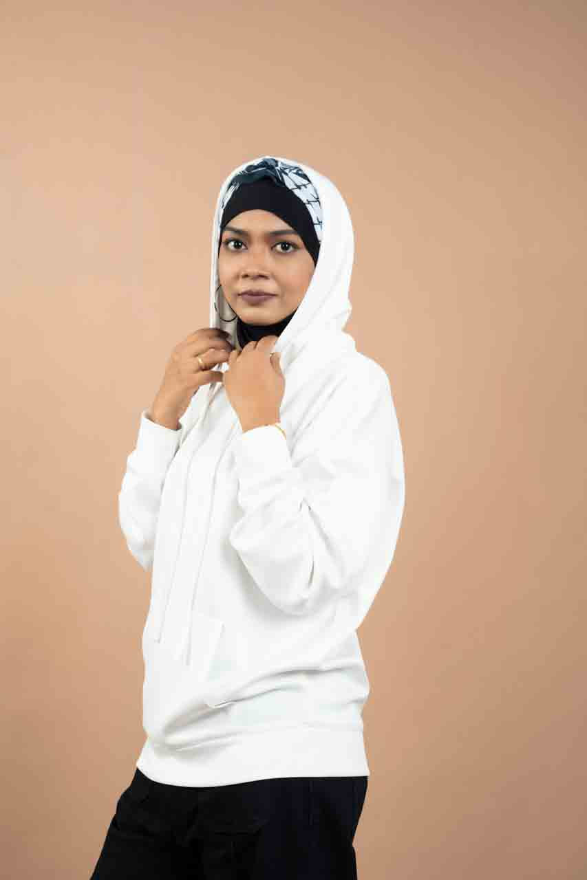 WHITE - Hoodie with Inner Ninja Attached