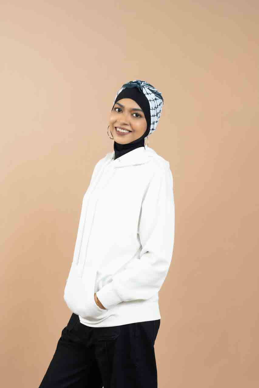 WHITE - Hoodie with Inner Ninja Attached