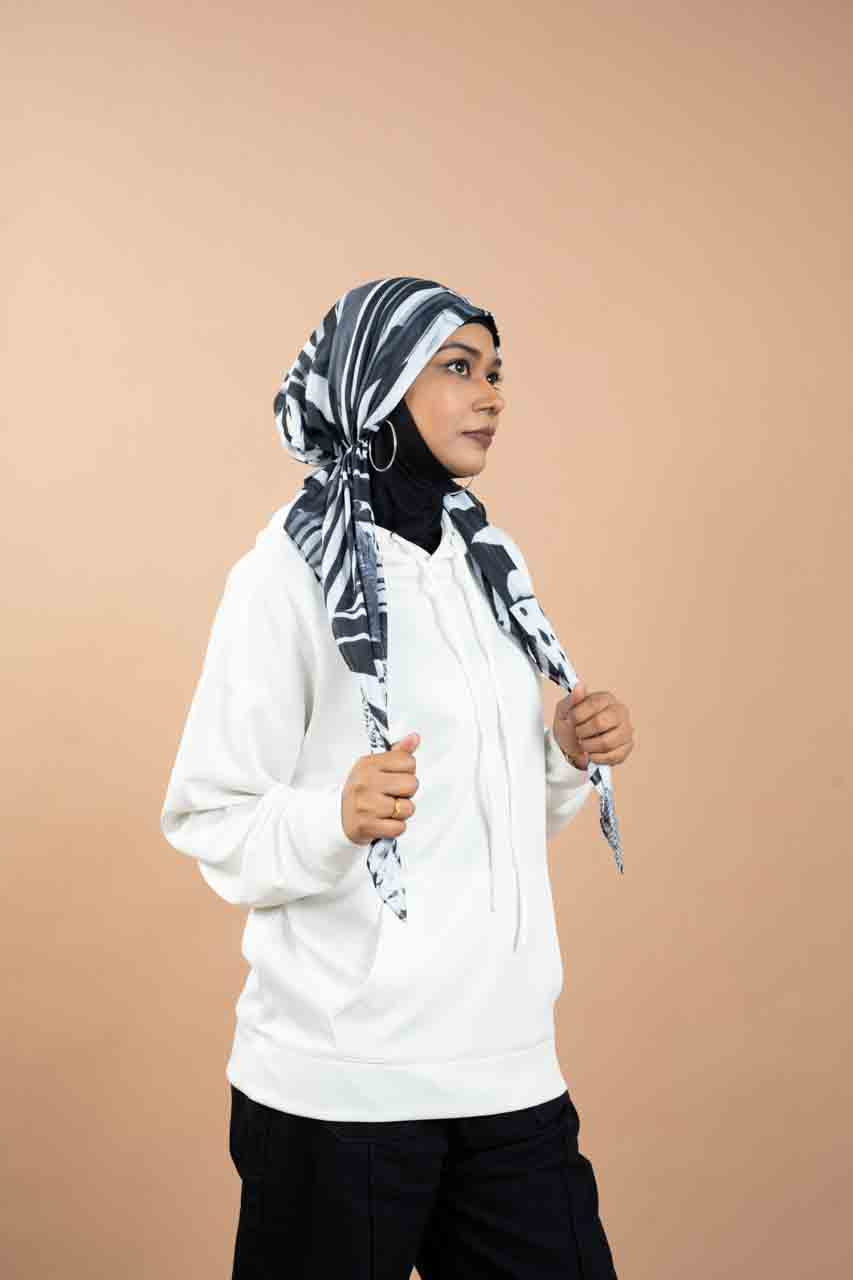 WHITE - Hoodie with Inner Ninja Attached